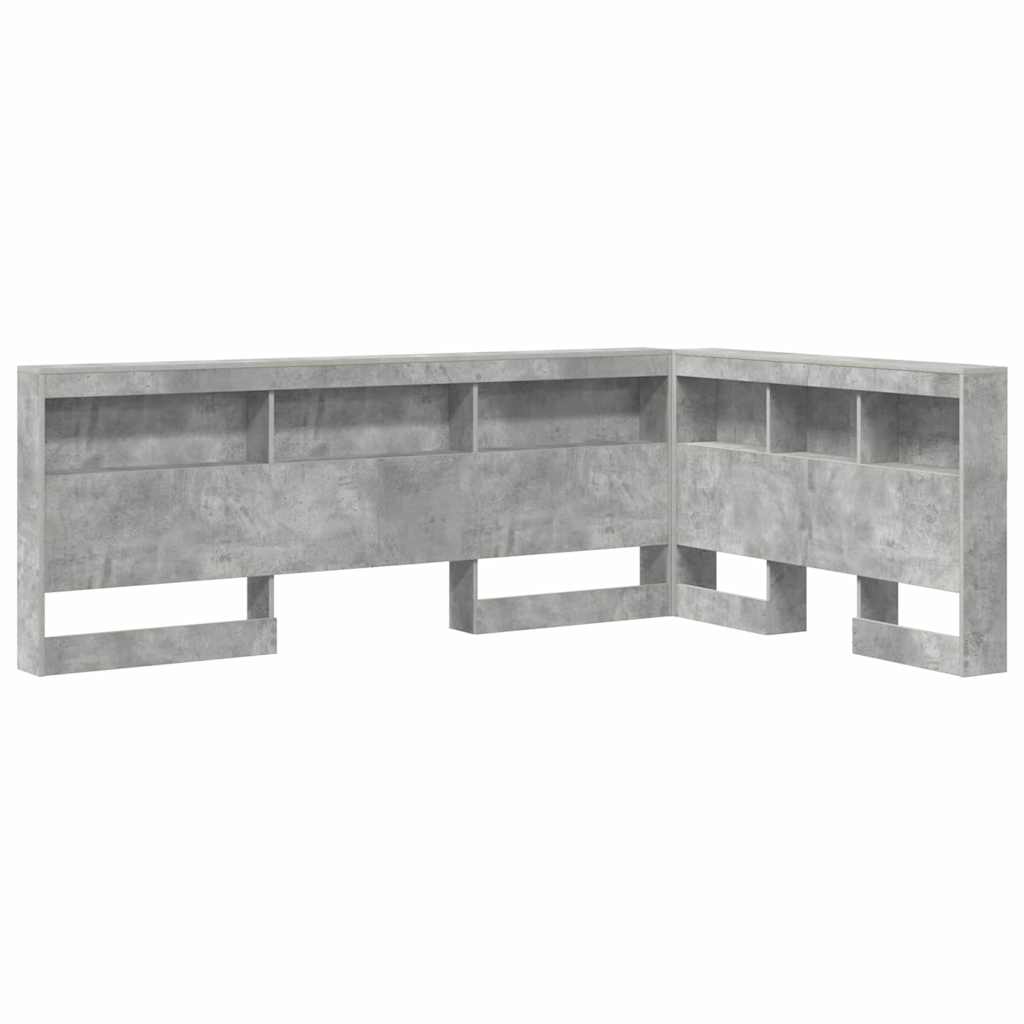 vidaXL Aufbewahrungskopfteil Beton Grau 207,5 x 137,5 x 76,5 cm