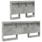 vidaXL Aufbewahrungskopfteil Beton Grau 207,5 x 137,5 x 76,5 cm