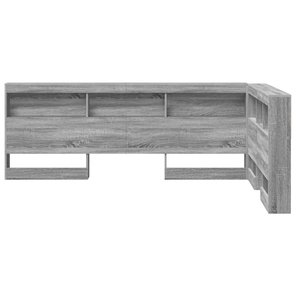 vidaXL Aufbewahrungskopfteil Graues Sonoma 207,5 x 137,5 x 76,5 cm