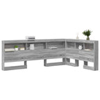 vidaXL Aufbewahrungskopfteil Graues Sonoma 207,5 x 137,5 x 76,5 cm