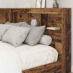 vidaXL Aufbewahrungskopfteil mit Regal Altholz 207,5 x 137,5 x 76,5 cm