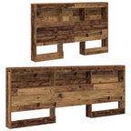 vidaXL Aufbewahrungskopfteil mit Regal Altholz 207,5 x 137,5 x 76,5 cm
