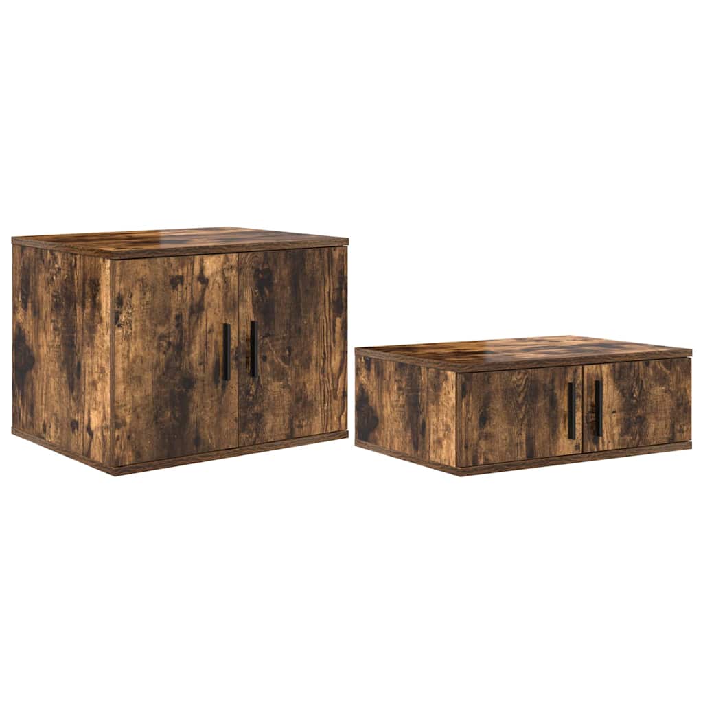 vidaXL Aufbewahrungsbettgestell Geräucherte Eiche 100 cm Holzwerkstoff