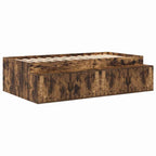 vidaXL Aufbewahrungsbettgestell Geräucherte Eiche 100 cm Holzwerkstoff