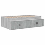 vidaXL Aufbewahrungsbettgestell Graues Sonoma 90 cm Holzwerkstoff