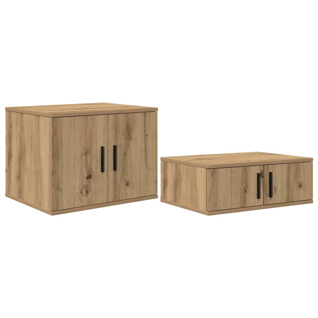 vidaXL Aufbewahrungsbettgestell Artisan-Eiche 90 cm Holzwerkstoff