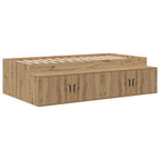 vidaXL Aufbewahrungsbettgestell Artisan-Eiche 90 cm Holzwerkstoff
