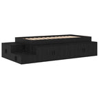 vidaXL Bett mit Stauraum Schwarz Eichen-Optik 234 x 103 x 53.5 cm