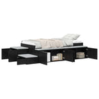 vidaXL Bett mit Stauraum Schwarz Eichen-Optik 234 x 103 x 53.5 cm