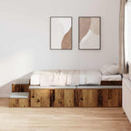 vidaXL Bett mit Stauraum Altholz 234 x 103 x 53.5 cm Holzwerkstoff