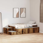 vidaXL Bett mit Stauraum Altholz 234 x 103 x 53.5 cm Holzwerkstoff