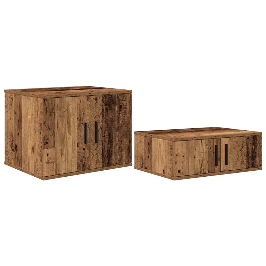 vidaXL Bett mit Stauraum Altholz 234 x 103 x 53.5 cm Holzwerkstoff