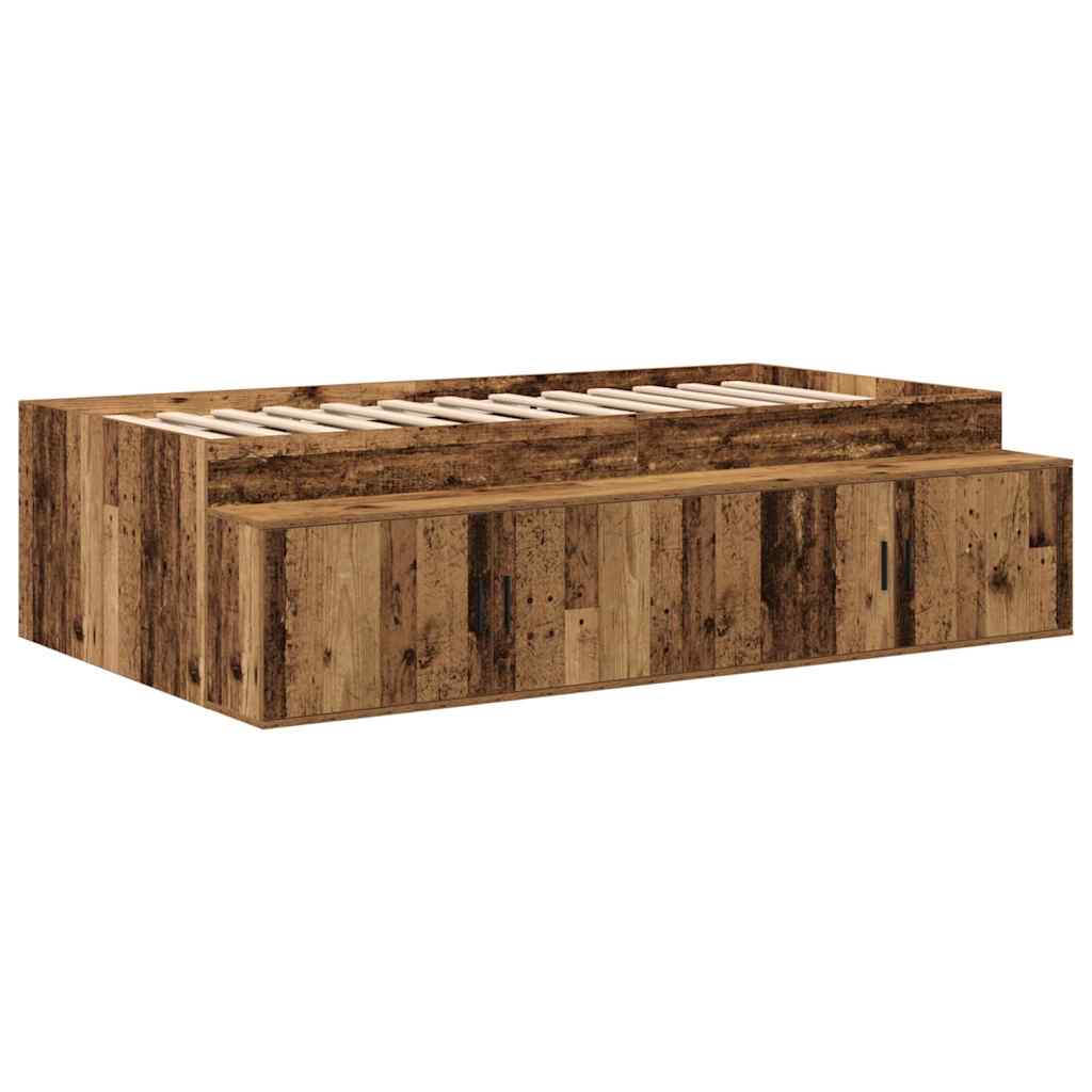 vidaXL Bett mit Stauraum Altholz 234 x 103 x 53.5 cm Holzwerkstoff