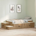 vidaXL Aufbewahrungsbettgestell Artisan-Eiche 90 cm Holzwerkstoff