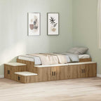 vidaXL Aufbewahrungsbettgestell Artisan-Eiche 90 cm Holzwerkstoff