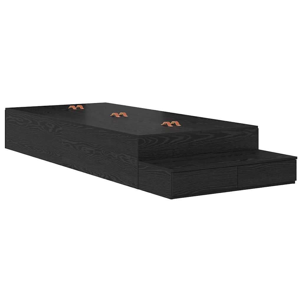 vidaXL Aufbewahrungsbettgestell Schwarz Eichen-Optik 200 x 200 cm