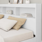 vidaXL Bücherregal-Bett mit Kopfteil Weiß 200 x 200 cm Holzwerkstoff