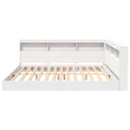 vidaXL Bücherregal-Bett mit Kopfteil Weiß 200 x 200 cm Holzwerkstoff