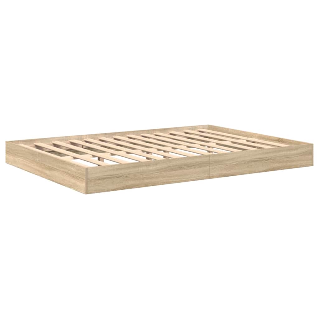 vidaXL Bücherregal-Bett Sonoma-Eiche 140 x 200 cm Holzwerkstoff