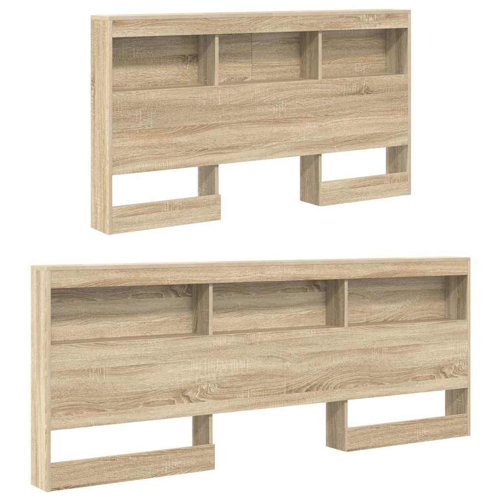 vidaXL Bücherregal-Bett Sonoma-Eiche 140 x 200 cm Holzwerkstoff