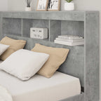 vidaXL Bücherregal-Bett Betongrau 160 x 200 cm Holzwerkstoff