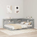 vidaXL Bücherregal-Bett Betongrau 160 x 200 cm Holzwerkstoff