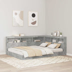 vidaXL Bücherregal-Bett Betongrau 160 x 200 cm Holzwerkstoff