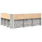 vidaXL Bücherregal-Bett Betongrau 160 x 200 cm Holzwerkstoff