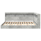 vidaXL Bücherregal-Bett Betongrau 160 x 200 cm Holzwerkstoff