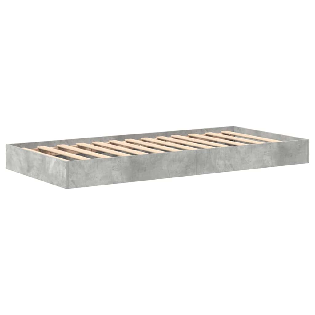 vidaXL Bücherregal-Bett Beton Grau 75 x 190 cm Holzwerkstoff