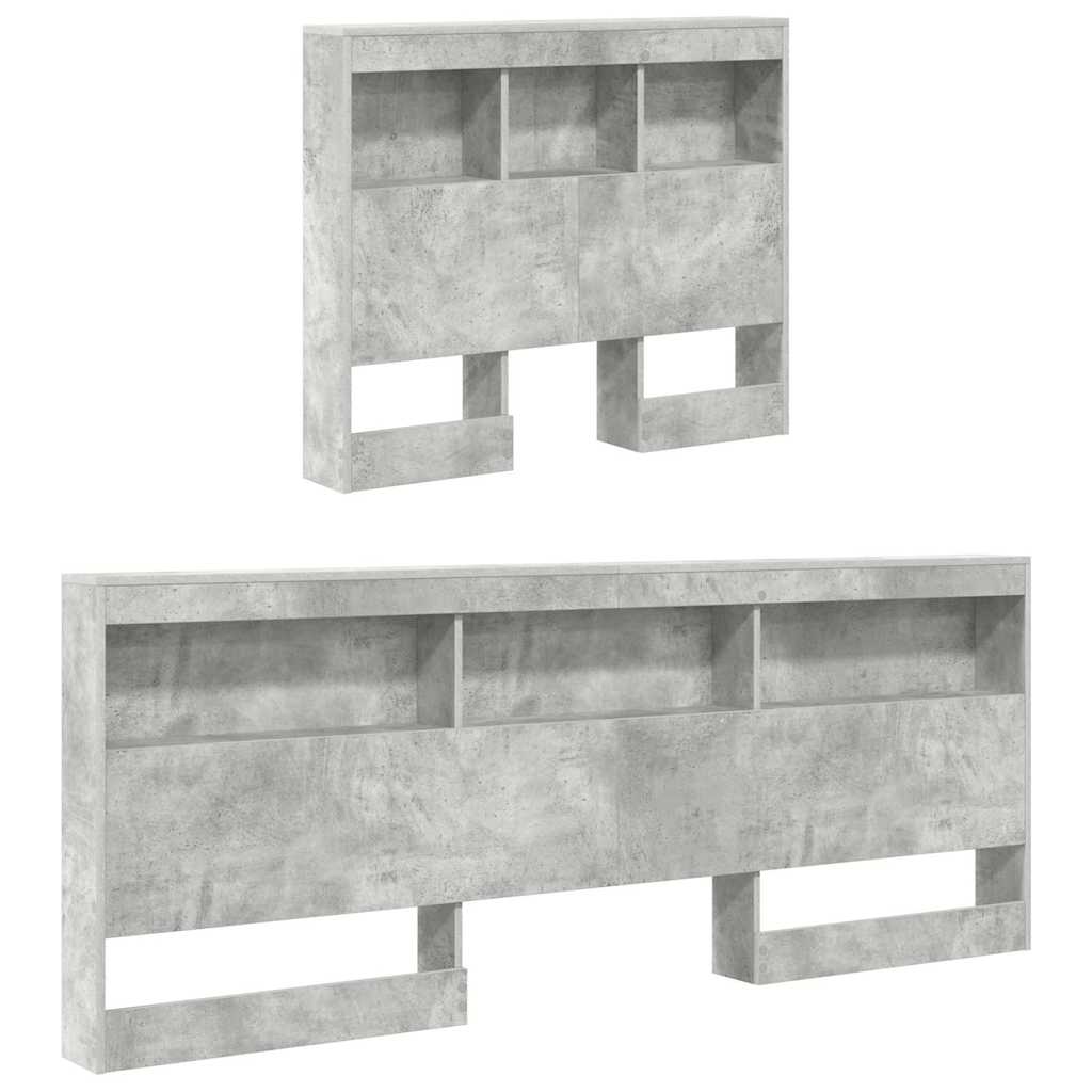 vidaXL Bücherregal-Bett Beton Grau 75 x 190 cm Holzwerkstoff