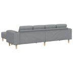 vidaXL Wohnzimmer Couch 3 pcs Hellgrau Polyester