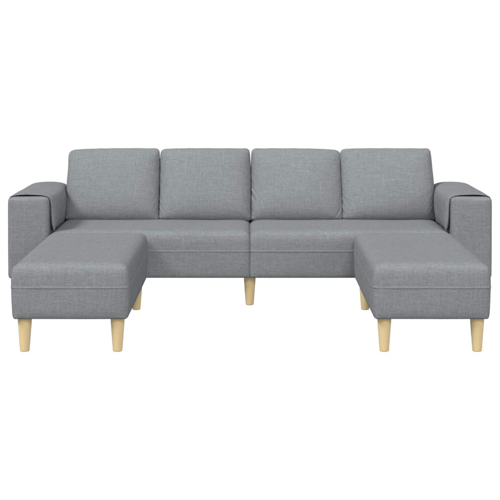 vidaXL Wohnzimmer Couch 3 pcs Hellgrau Polyester
