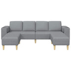 vidaXL Wohnzimmer Couch 3 pcs Hellgrau Polyester