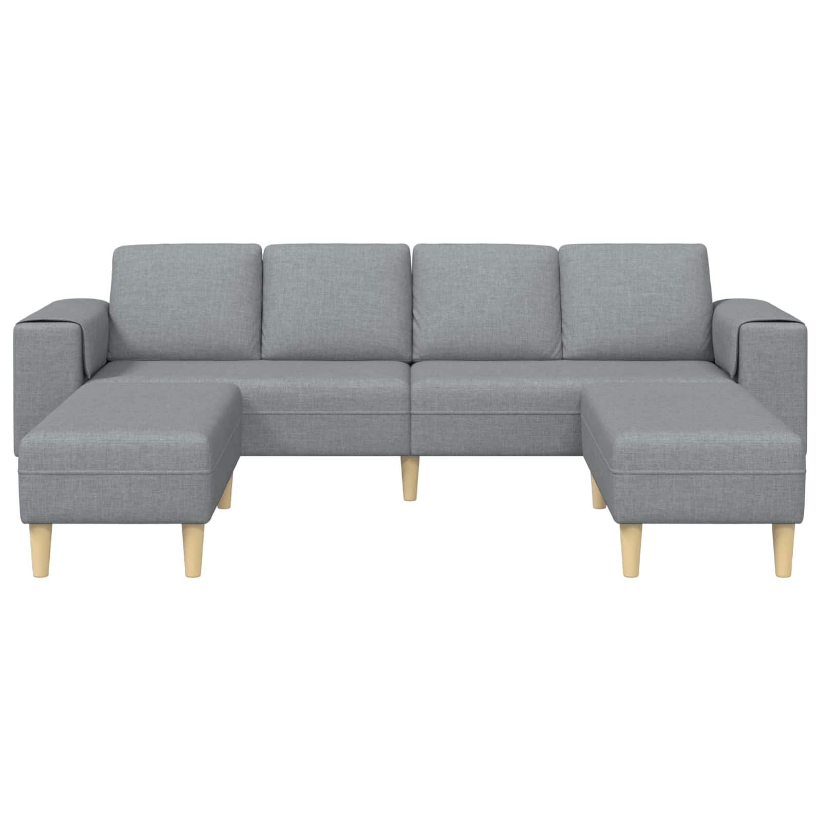 vidaXL Wohnzimmer Couch 3 pcs Hellgrau Polyester