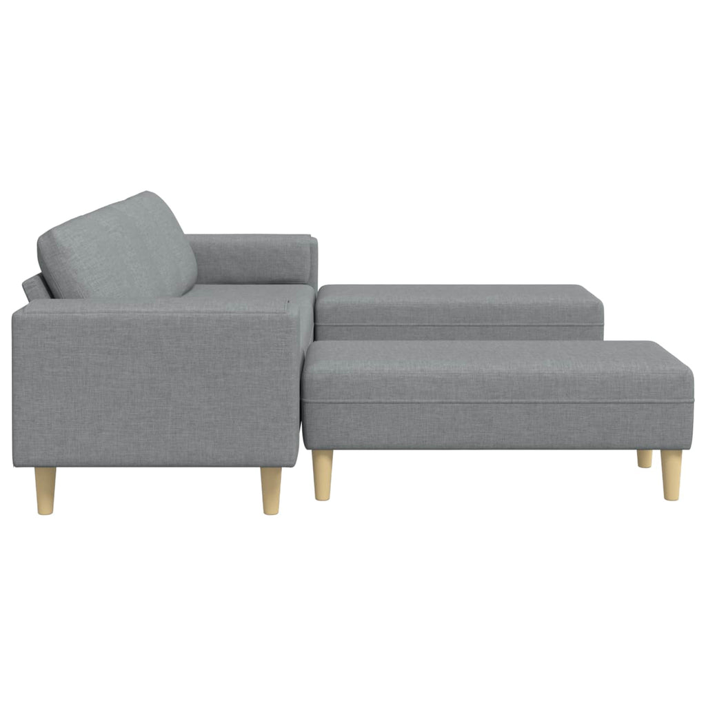 vidaXL Wohnzimmer Couch 3 pcs Hellgrau Polyester
