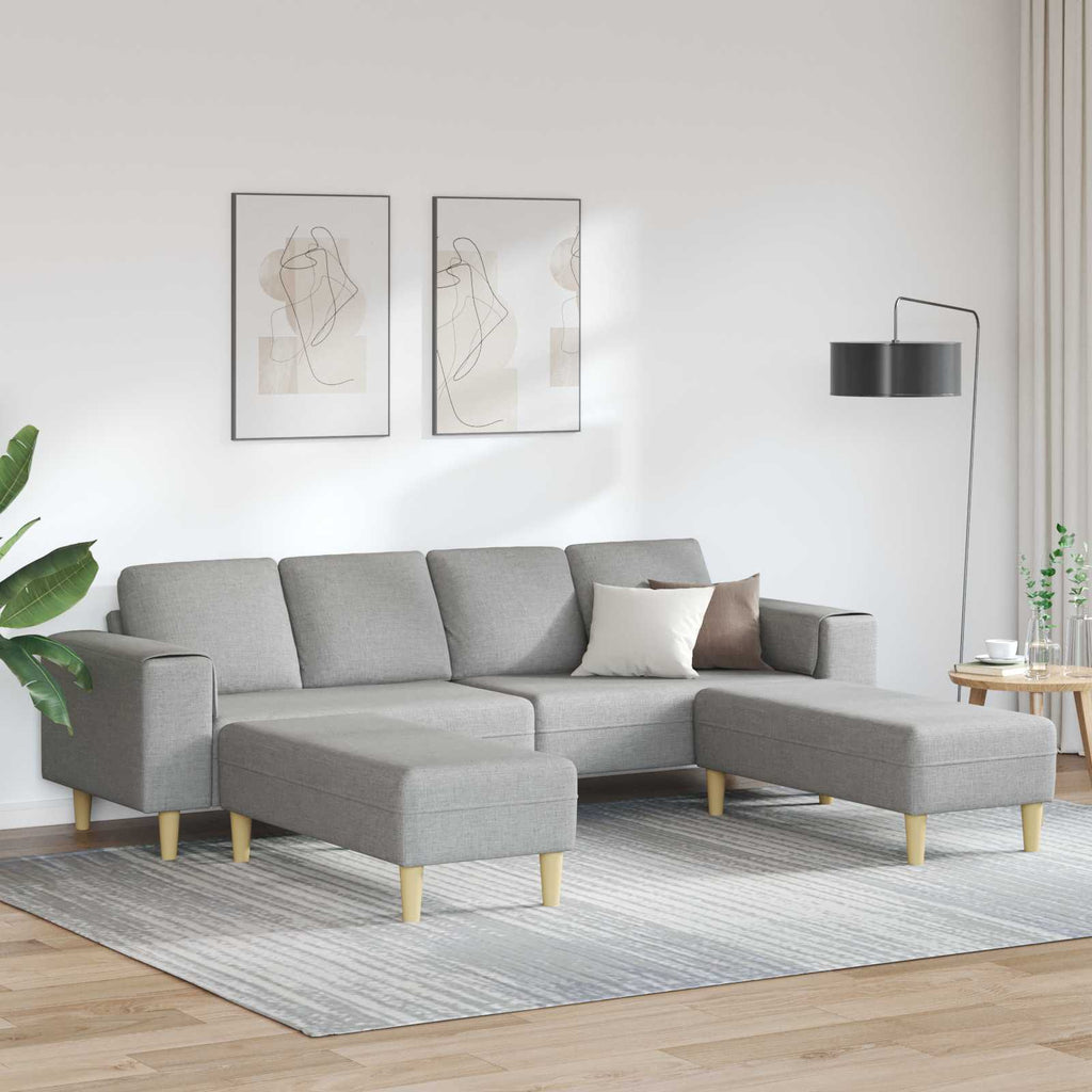 vidaXL Wohnzimmer Couch 3 pcs Wolkengrau 250 x 188 x 76 cm Polyester