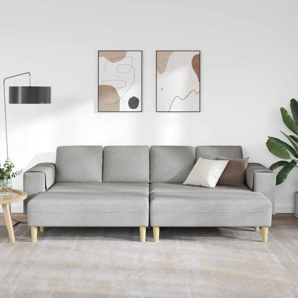 vidaXL Wohnzimmer Couch 3 pcs Wolkengrau 250 x 188 x 76 cm Polyester
