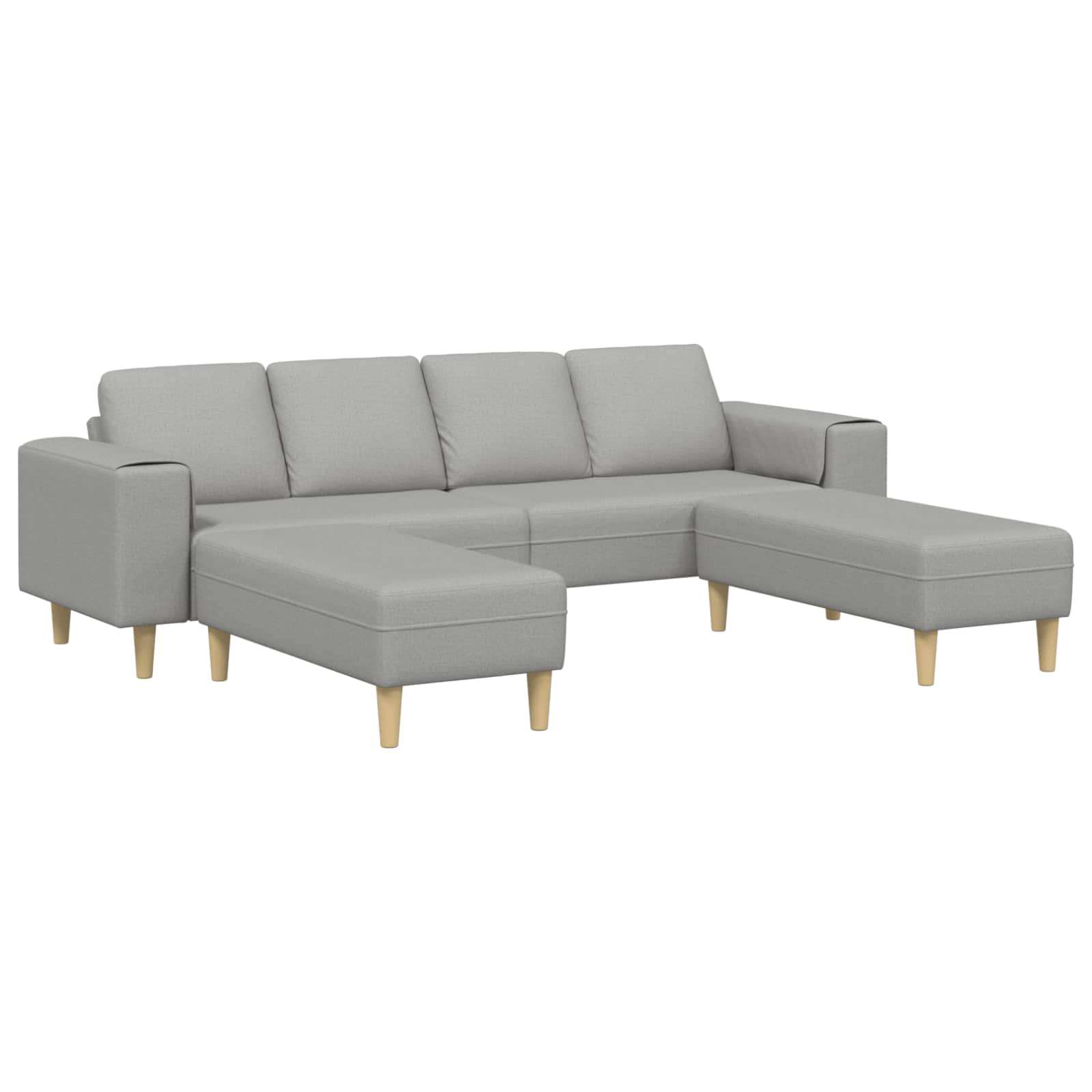 vidaXL Wohnzimmer Couch 3 pcs Wolkengrau 250 x 188 x 76 cm Polyester