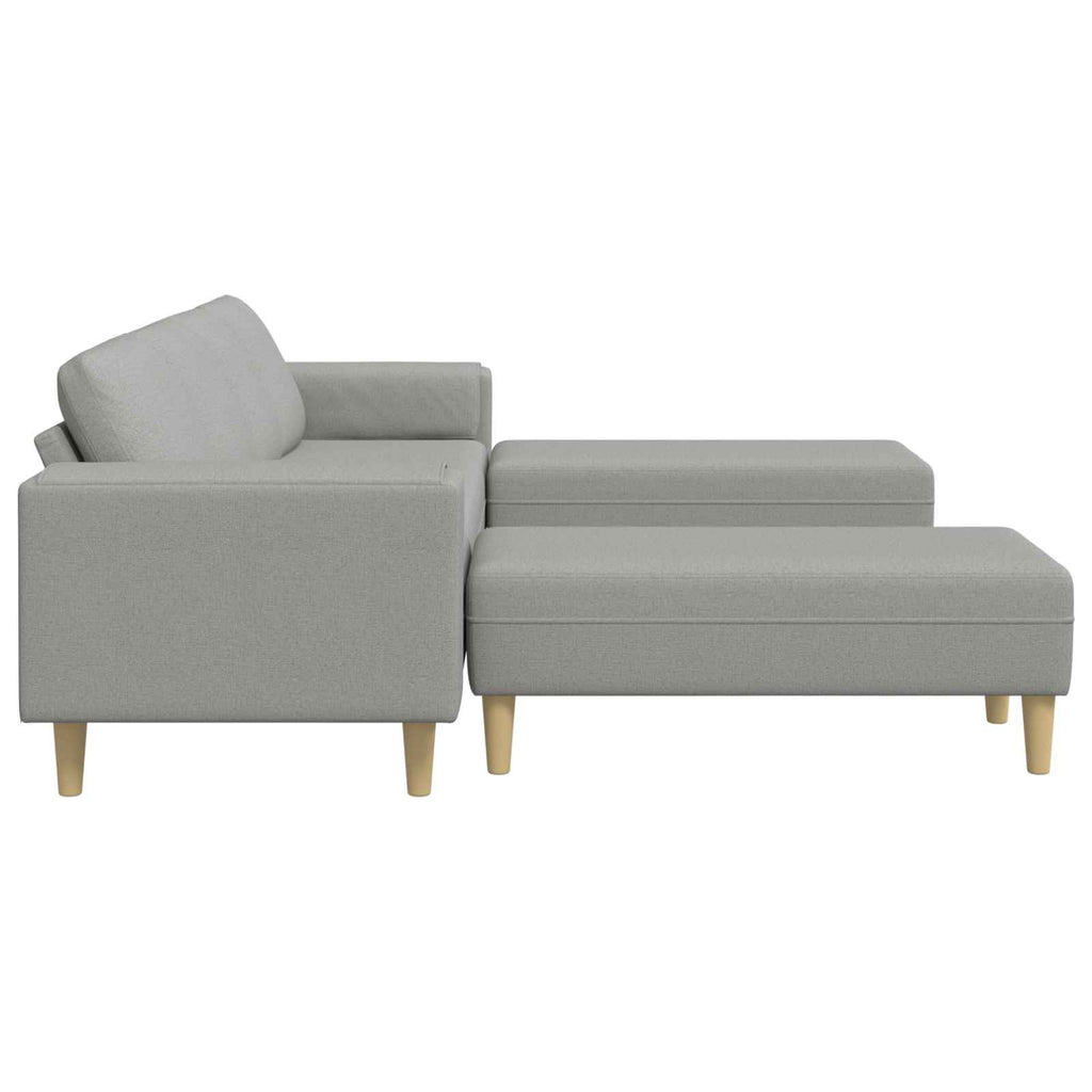 vidaXL Wohnzimmer Couch 3 pcs Wolkengrau 250 x 188 x 76 cm Polyester