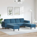 vidaXL Wohnzimmer Couch 3 pcs Blau 250 x 188 x 76 cm