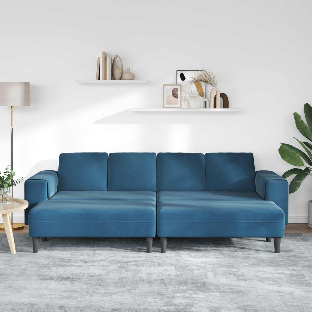 vidaXL Wohnzimmer Couch 3 pcs Blau 250 x 188 x 76 cm