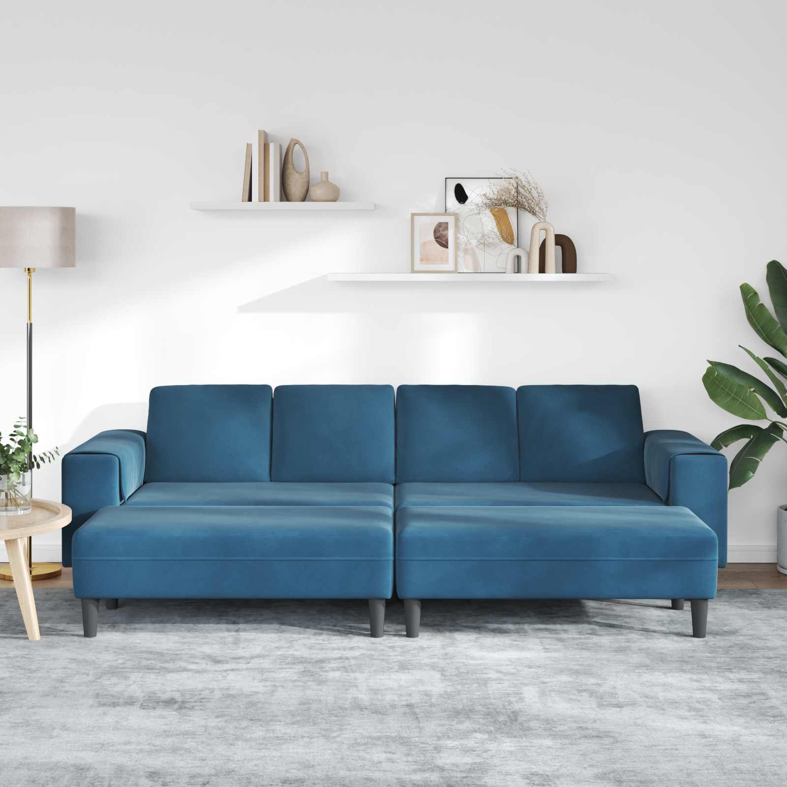 vidaXL Wohnzimmer Couch 3 pcs Blau 250 x 188 x 76 cm