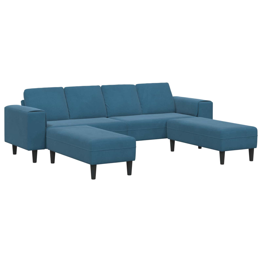 vidaXL Wohnzimmer Couch 3 pcs Blau 250 x 188 x 76 cm