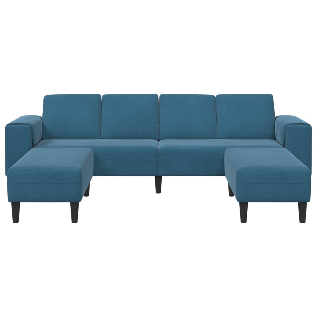vidaXL Wohnzimmer Couch 3 pcs Blau 250 x 188 x 76 cm