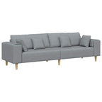 vidaXL Sofa mit Kissen Hellgrau 250 x 77 x 76 cm Stoff