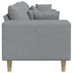 vidaXL Sofa mit Kissen Hellgrau 250 x 77 x 76 cm Stoff