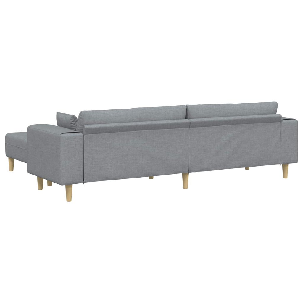 vidaXL Sofa mit Kissen 3 pcs Hellgrau Stoff