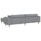 vidaXL Sofa mit Kissen 3 pcs Hellgrau Stoff