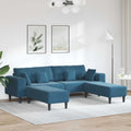 vidaXL Sofa 3 pcs Blau 250 x 188 x 76 cm Samt